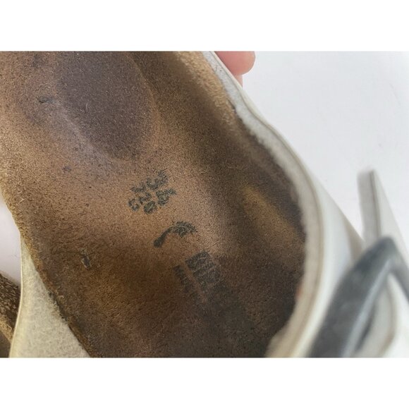 Birkenstock Arizona White Leather Slides Sandals Youth Big Girl’s Sz 34EU/3M US - Picture 2 of 7